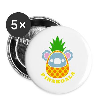 Koalabär Australien Backpacker Koala Tierschutz - Buttons klein 25 mm (5er Pack) - Weiß - Vorne