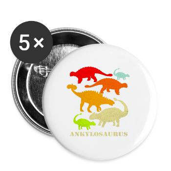 Ankylosaurus - Buttons klein 25 mm (5er Pack) - Weiß - Vorne