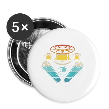 Flipper Pinball Flipperautomat Flipperhebel Game - Buttons klein 25 mm (5er Pack) - Weiß - Vorne