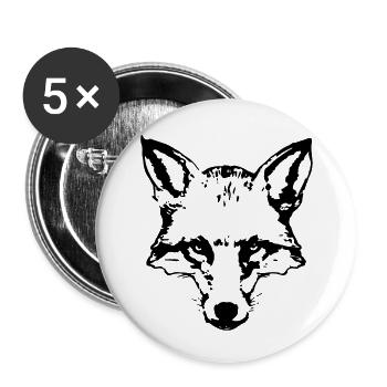 fox_head - Buttons klein 25 mm (5er Pack) - Weiß - Vorne
