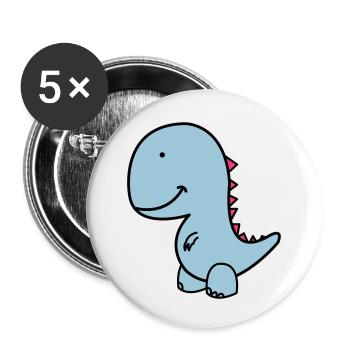 dino - Buttons klein 25 mm (5er Pack) - Weiß - Vorne