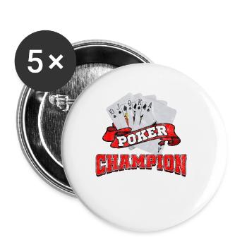 Poker CHAMPION - Buttons klein 25 mm (5er Pack) - Weiß - Vorne