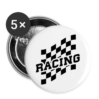 Racing - Lot de 5 petits badges (25 mm) - blanc - Devant