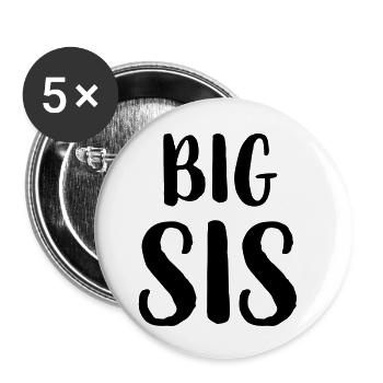 big sis Schwester Geschwister Familie Geschenk - Lot de 5 petits badges (25 mm) - blanc - Devant