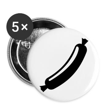 Bockwurst - Buttons klein 25 mm (5er Pack) - Weiß - Vorne