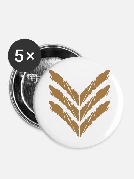 Rang Abzeichen General Soldat - Buttons klein 25 mm (5er Pack) - Weiß