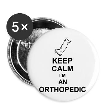 keep calm i'm an orthopedickg10 - Buttons small 1''/25 mm (5-pack) - white - Front