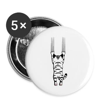Katze Katzen Krallen Tierfreund Haustiere Xmas - Buttons klein 25 mm (5er Pack) - Weiß - Vorne