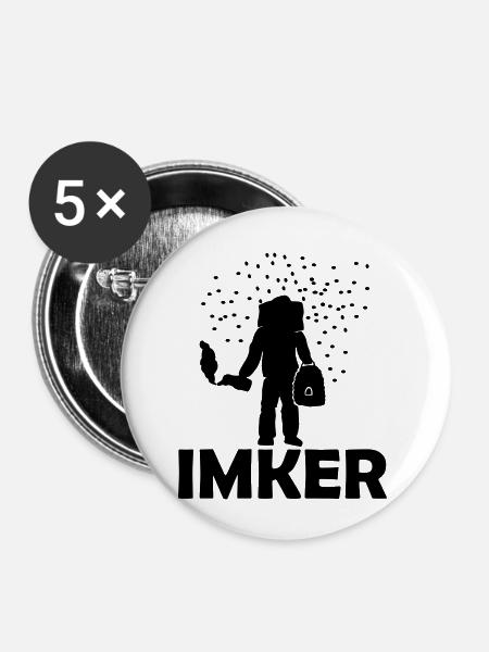 imker - Buttons klein 25 mm (5er Pack) - Weiß