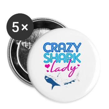 Shark - Buttons small 1''/25 mm (5-pack) - white - Front