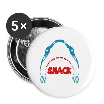 Shark Fish Shark Shark Fin Sharks Ocean - Buttons small 1''/25 mm (5-pack) - white - Front