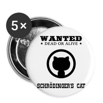 WANTED - Schrödinger's Cat - Buttons small 1''/25 mm (5-pack) - white - Front