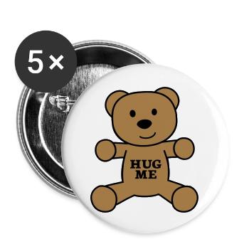 teddy bear hug me - Buttons small 1''/25 mm (5-pack) - white - Front