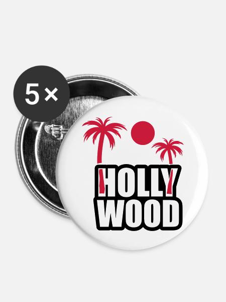 hollywood01 - Buttons klein 25 mm (5er Pack) - Weiß