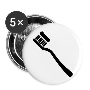 Zahnbürste - Buttons klein 25 mm (5er Pack) - Weiß - Vorne