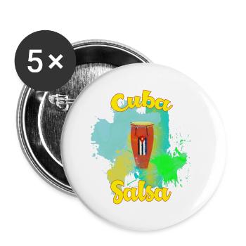 Kuba Salsa Musik Tanz Geschenk - Buttons klein 25 mm (5er Pack) - Weiß - Vorne
