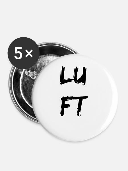 LUFT Zeichen Quadrate - Buttons klein 25 mm (5er Pack) - Weiß