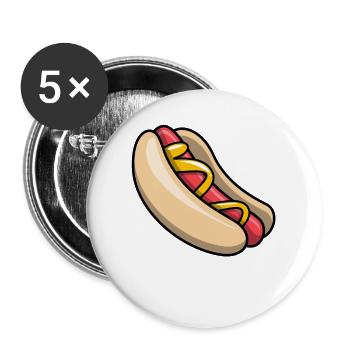 Hot Dog Hot Dog Fast Food Stand Bosna Fun - Buttons small 1''/25 mm (5-pack) - white - Front