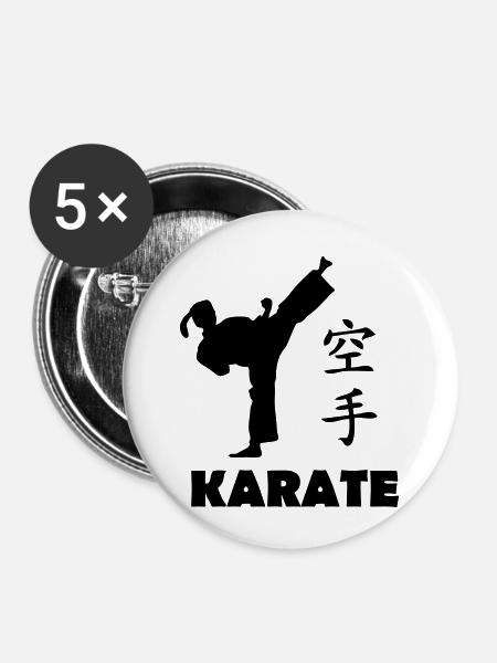 karate girl - Buttons klein 25 mm (5er Pack) - Weiß