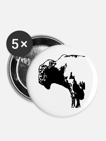 Buffalo - Bull - Buttons klein 25 mm (5er Pack) - Weiß