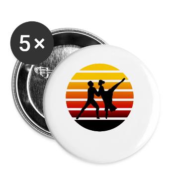 Tanzen - Buttons klein 25 mm (5er Pack) - Weiß - Vorne