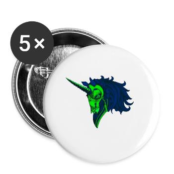 La licorne - Lot de 5 petits badges (25 mm) - blanc - Devant