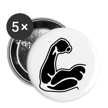 les muscles - Lot de 5 petits badges (25 mm) - blanc - Devant