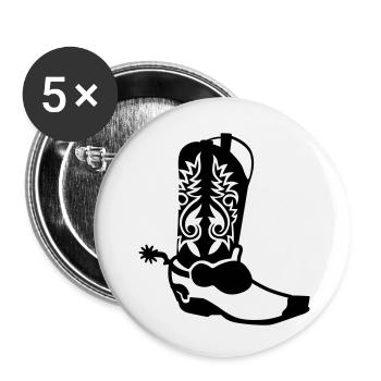 cow-boy - Lot de 5 petits badges (25 mm) - blanc - Devant