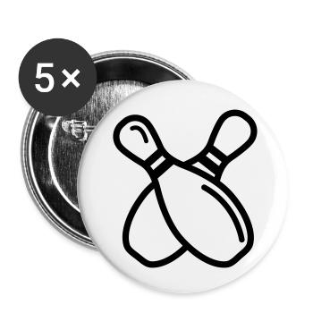Bowlingkegel - Buttons klein 25 mm (5er Pack) - Weiß - Vorne