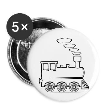 dampflok eisenbahn lok spielzeug - Buttons klein 25 mm (5er Pack) - Weiß - Vorne