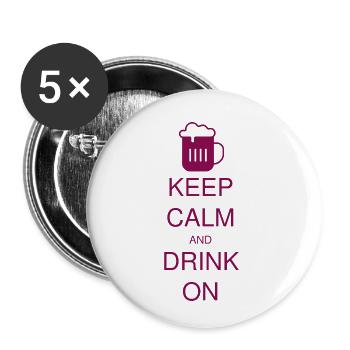 HBL KEEP CALM AND DR pinks 86cf611181a9a46d1677c4a - Buttons small 1''/25 mm (5-pack) - white - Front