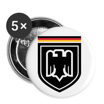 Deutschland Adler Abzeichen 01 - Buttons klein 25 mm (5er Pack) - Weiß - Vorne