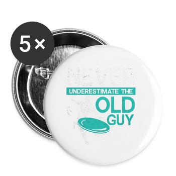 frisbee - Lot de 5 petits badges (25 mm) - blanc - Devant
