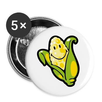 Smiley Corn Ear - Buttons small 1''/25 mm (5-pack) - white - Front
