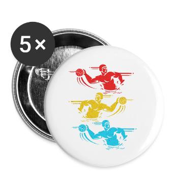 water polo - Lot de 5 petits badges (25 mm) - blanc - Devant