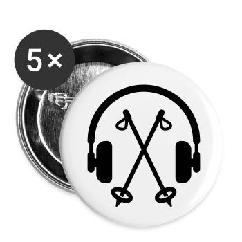 Skifahren Skifahrer Sport Ski Spieler - Buttons klein 25 mm (5er Pack) - Weiß - Vorne