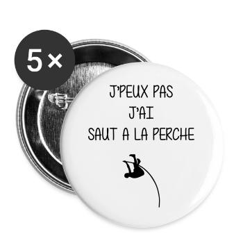 Stabhochsprung Stabhochsprunger Sport Sportler - Buttons klein 25 mm (5er Pack) - Weiß - Vorne