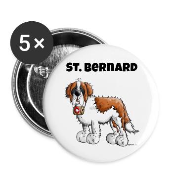 Saint Bernard - Buttons small 1''/25 mm (5-pack) - white - Front