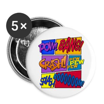 Get Loud (Comic-Design) - Lot de 5 petits badges (25 mm) - blanc - Devant