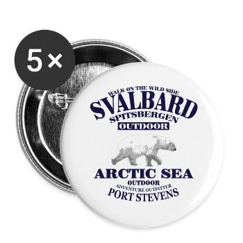 Spitsbergen - Svalbard - Spitzbergen - Polar Bear - Buttons klein 25 mm (5er Pack) - Weiß - Vorne