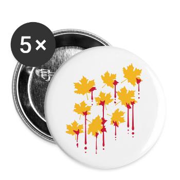 graffiti sang gouttes rouge feuille d’érable modèle herb - Lot de 5 petits badges (25 mm) - blanc - Devant