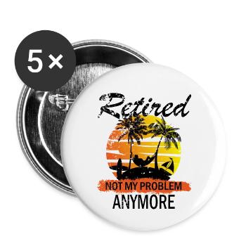 Chemise de retraite - Lot de 5 petits badges (25 mm) - blanc - Devant