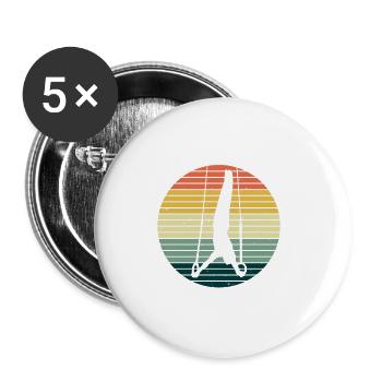 Gymnastik Sportler Kunstturnen an den Ringen Retro - Buttons klein 25 mm (5er Pack) - Weiß - Vorne
