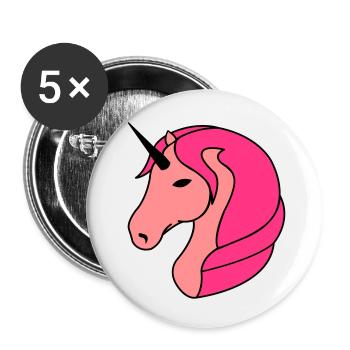 unicorn_02 - Buttons klein 25 mm (5er Pack) - Weiß - Vorne
