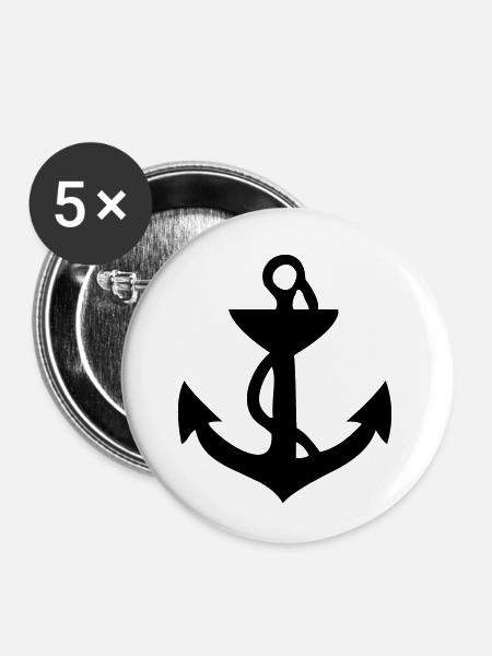 anker - Buttons klein 25 mm (5er Pack) - Weiß