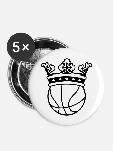 Basketball crown - Buttons klein 25 mm (5er Pack) - Weiß