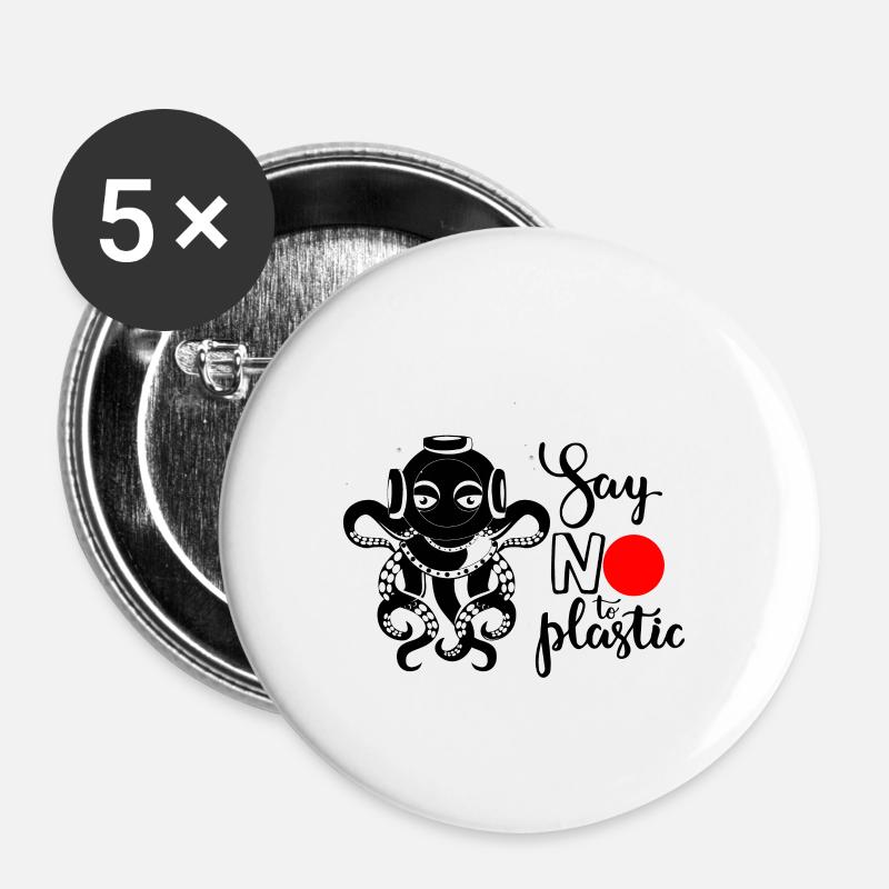 octopus - Buttons small 1''/25 mm (5-pack) - white