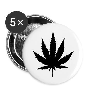 weed leaf design - Buttons klein 25 mm (5er Pack) - Weiß - Vorne