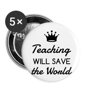 School Teacher Schule Lehrerin Ecole Prof Lehrer - Buttons small 1''/25 mm (5-pack) - white - Front