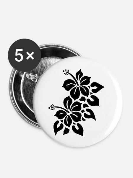hawaii - Buttons klein 25 mm (5er Pack) - Weiß